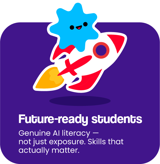 Future-ready students. Genuine AI literacy — not just exposure. Skills that actually matter.